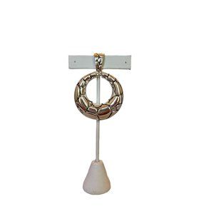 Vintage Signed BEST Silver Tone Round Hoop Pendant Only Magnetic